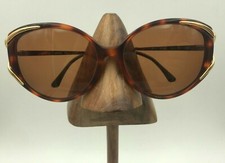 Vintage Genny 162-9003 Gold Tortoise Oval Cat Eye Sunglasses FRAMES ONLY