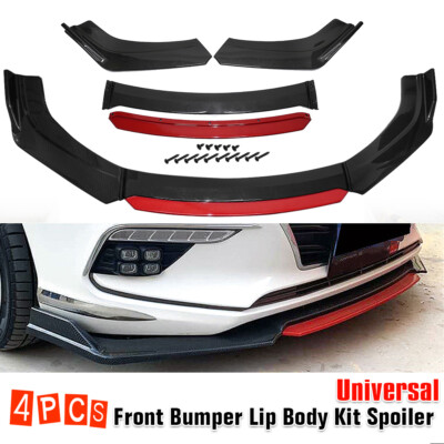 For Universal Car Carbon Fiber Look Front Bumper Lip Splitter Spoiler Body Kit