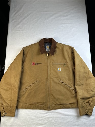 Vintage Carhartt J01 BRN Detroit Jacket Mens 48 Reg XL Blanket Lined USA Made
