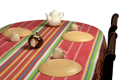 Sunshine Stripes Cotton Tablecloth, Rectangular Tablecloth, 100% Cotton - Picture 10 of 12