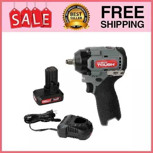 Hyper Tough 12V Max Cordless Brushless Impact Wrench with and Charger 225 ft - Picture 1 of 8