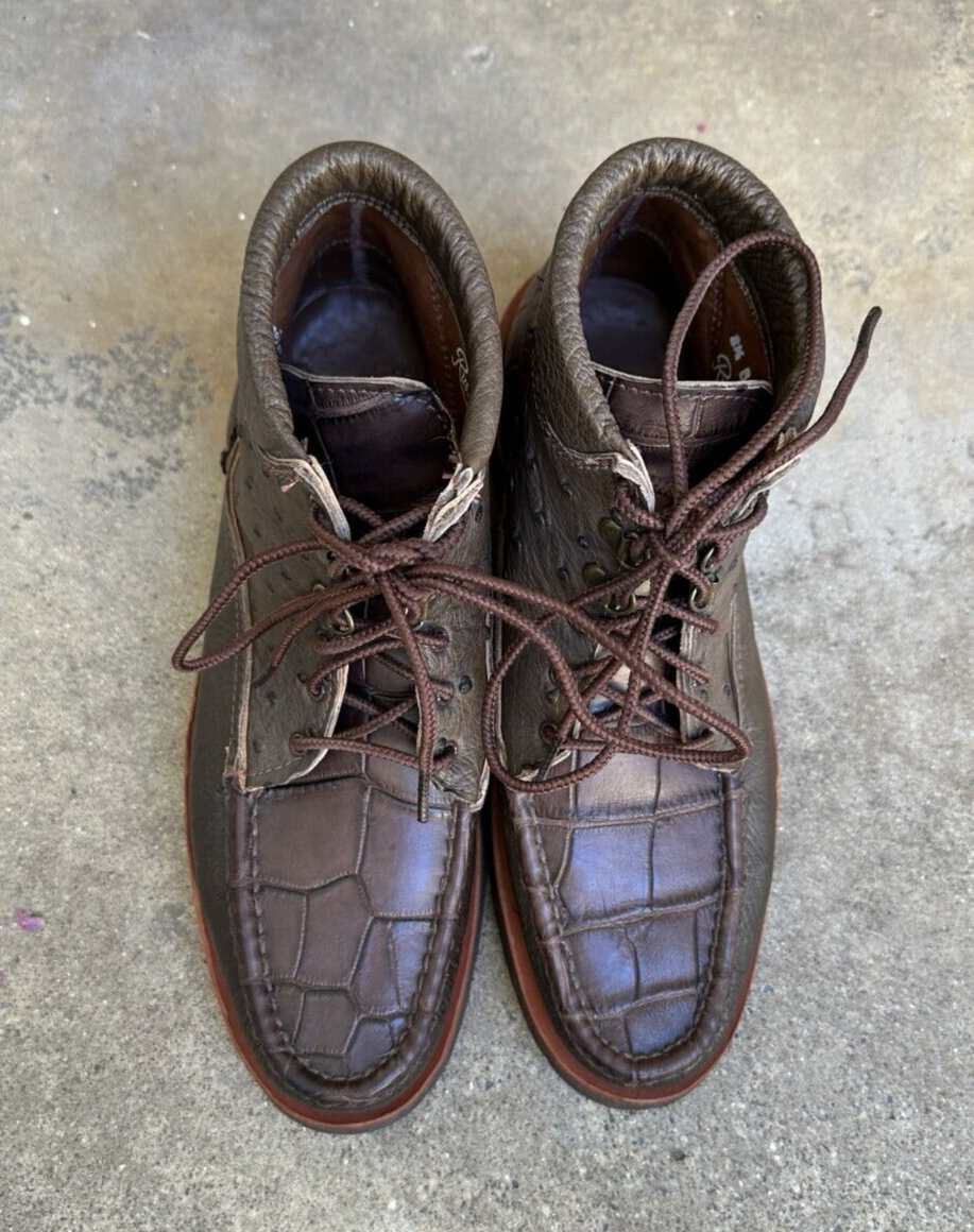 Russell Moccasin Chukka Hiker Exotic alligator Ankle Boot Russell Moccasin Chukka Hiker Exotic alligator Ankle Boot
