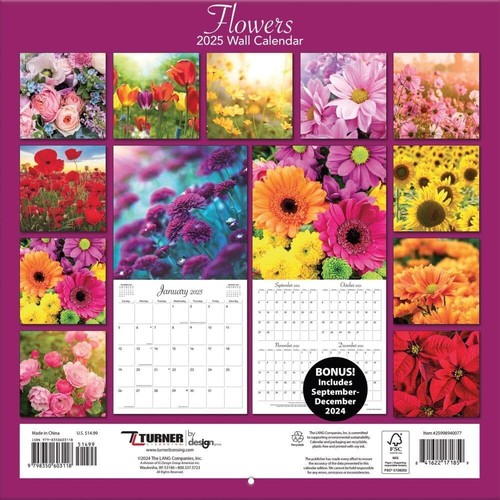 TURNER PHOTOGRAPHIC Flowers 12x12 Photo Wall Calendar 25998940077 - Picture 2 of 4