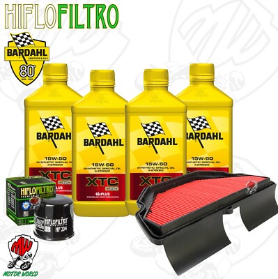 Inspektionskit Öl Bardahl XTC 15W50 + Filter für Honda CBR 600 F4 2005