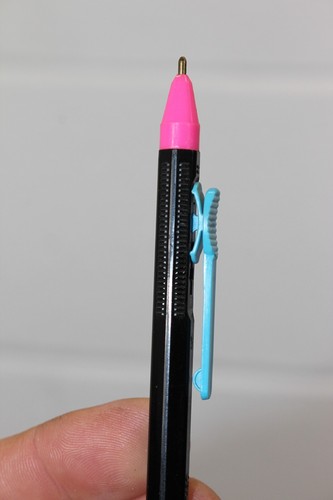 Vintage RARE Scripto Double-End Ballpoint Pen Green/Pink DOESN'T WORK Slide T420 - Picture 3 of 13