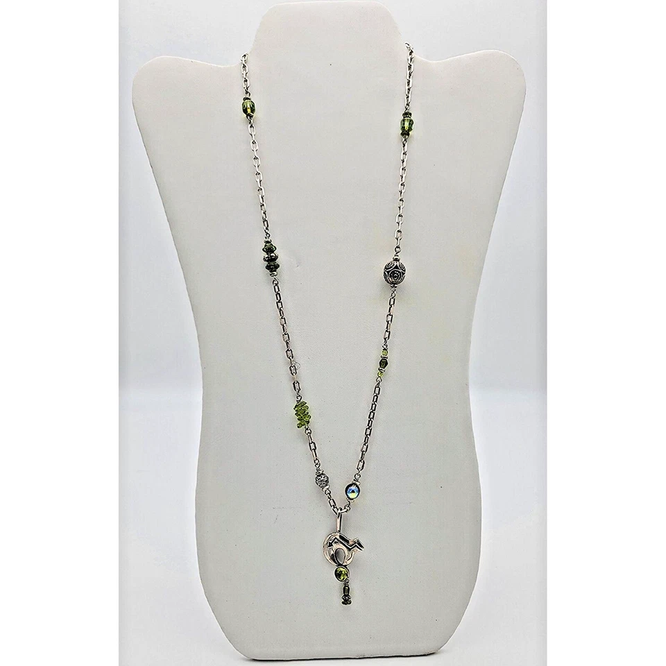 Collar colgante cadena cable esterlina peridoto 925 marca del fabricante de Italia WO0532 Foto 2 de 4