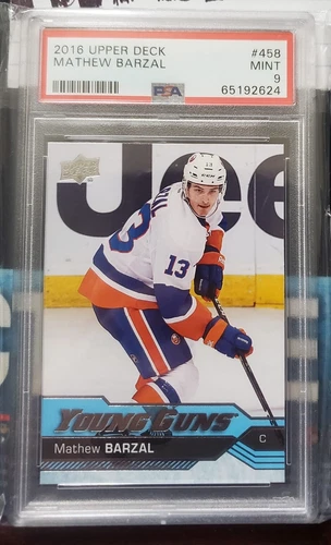 2016-17 Upper Deck Matthew Barzal Young Guns Rookie RC #458 PSA 9