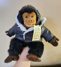 Hosung Vintage 1995 Monkey Hand Puppet Plush Collectible Aviator 12" COCO 