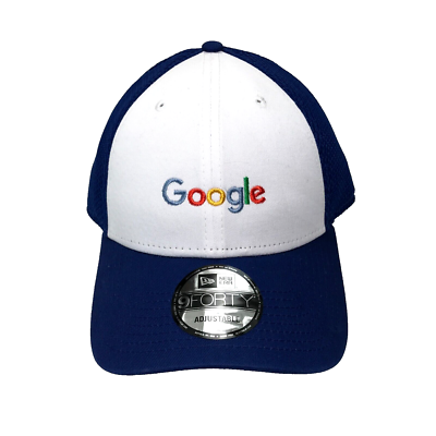 New Era 9Forty Google Snapback Hat Cap Embroidered Mesh Blue White