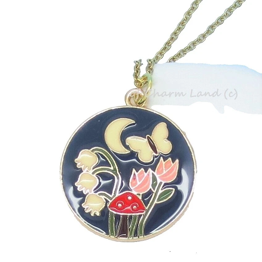 Flores y plantas de Acero Inoxidable Esmalte Moda Collares y Colgantes