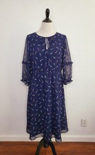 BODEN Iona Midi Dress Navy Shooting Star Women's Size 10R NWT $150