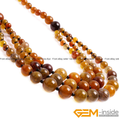 8-12mm Gemstone Round Beaded Fashion Long Necklace For Women 19 Inch Handmade AU - Foto 71 di 82