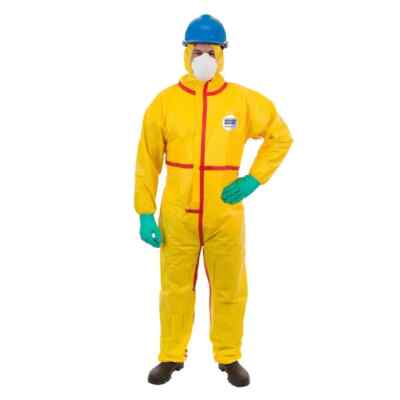 6 Pack Chemsplash Hooded Chemical Resistant Coveralls Laminated 7015YT