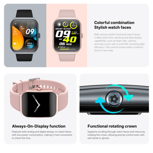 AMOLED Smart Watch Calls Bluetooth Heart Rate Blood Oxygen for iPhone Samsung - Picture 6 of 21