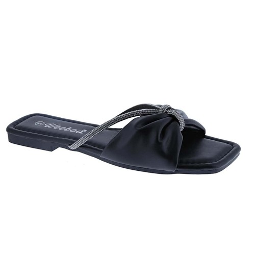 Sandalias para mujer color liso verano ocio moño pantuflas zapatos individuales romanos F - Imagen 21 de 72