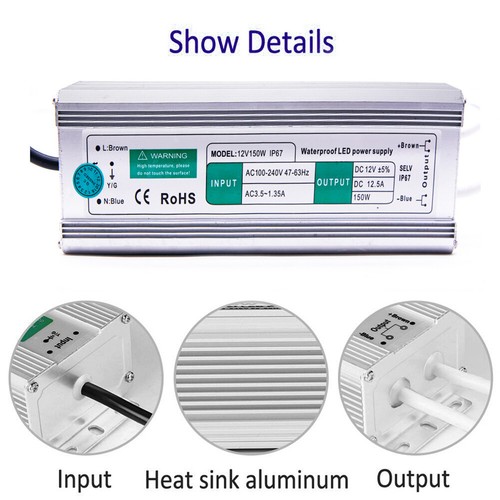 AC 110V-240V to DC12V/24V IP67 Waterproof LED Transformer Driver Power Supply US - Picture 18 of 30