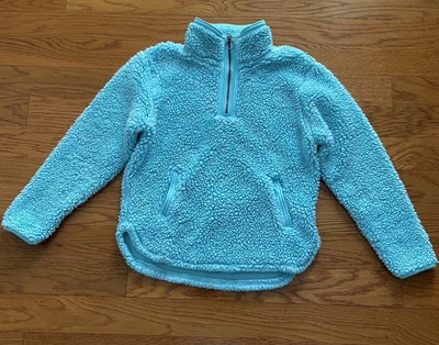 turquoise sherpa pullover