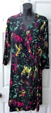 BCBG  MaxAzria Max Azria Adele Black Teal Multi Short Robe Lounge L NWT $200