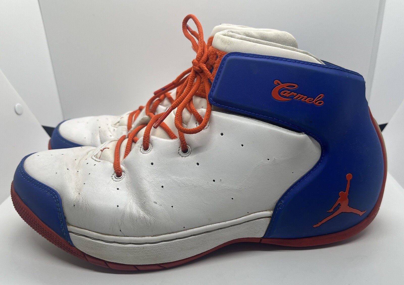 Nike Jordan Melo 1.5 Shoes Men’s 10.5 White Blue Orange Carmelo Anthony