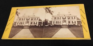 1875 Centennial Stereoview Longfellow S Home Flag Decorated Cambridge Ma Ebay