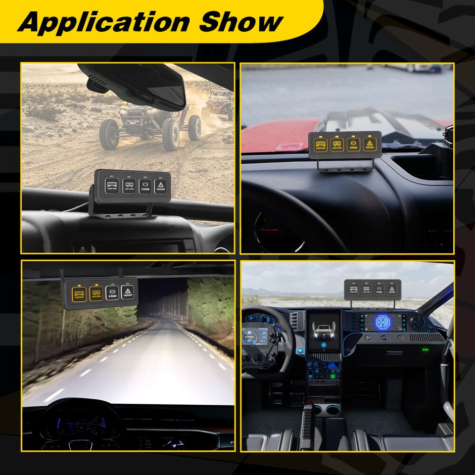 Wireless 4 Gang Switch Panel Circuit Control Relay System Pickup Truck ...