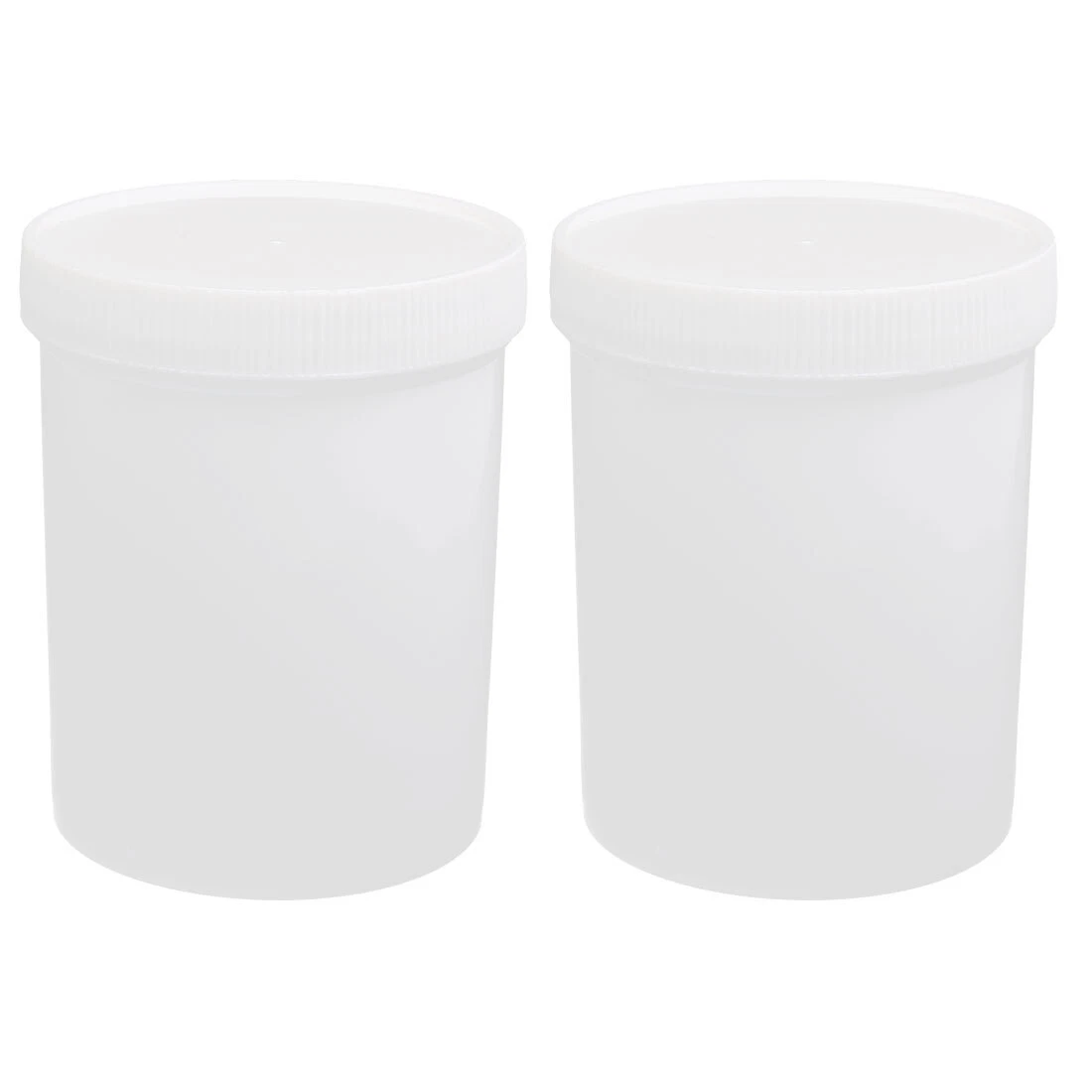 2pcs 500ml PP Plastic Wide Mouth Cylinder Liquid Storage Bottle Container White