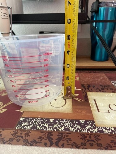 Set Of 3 Plastic Measuring Cups W/Red Handles Pour Spout ~ Mailed In Box - Picture 3 of 4