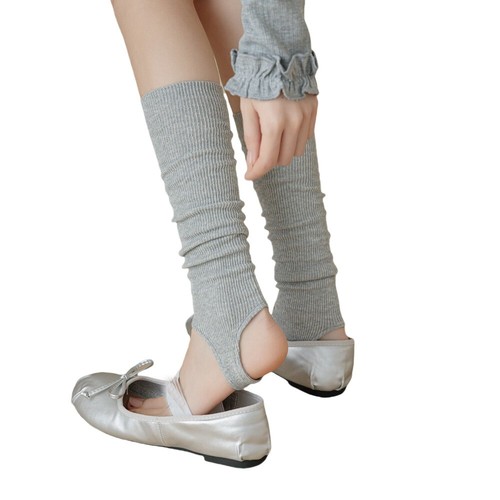 Calze donna cotone balletto elasticizzato piede staffa calze sottili sopra polpaccio slouch - Foto 6 di 11