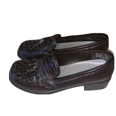 Womens Size 6.5 Heel Loafer With Tassel Predictions Faux Leather * Scuffs* T2xm