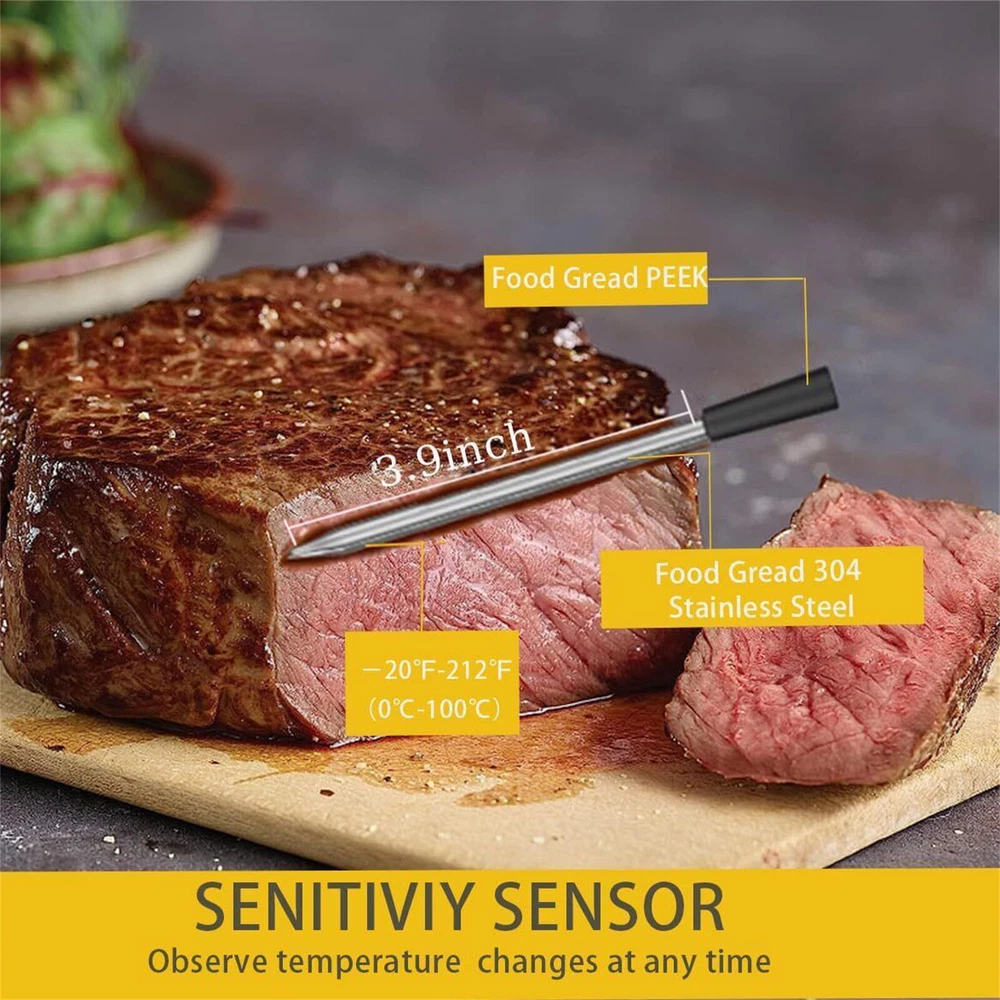 Meat Thermometer with Bluetooth | 165ft Wireless Range - FAST SHIPPING New Smart