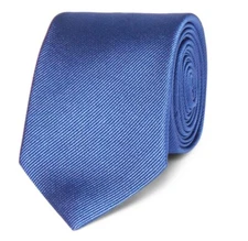 Dolce & Gabbana 100% Silk Tie Royal Blue Solid Made in Italy New + Box Mens