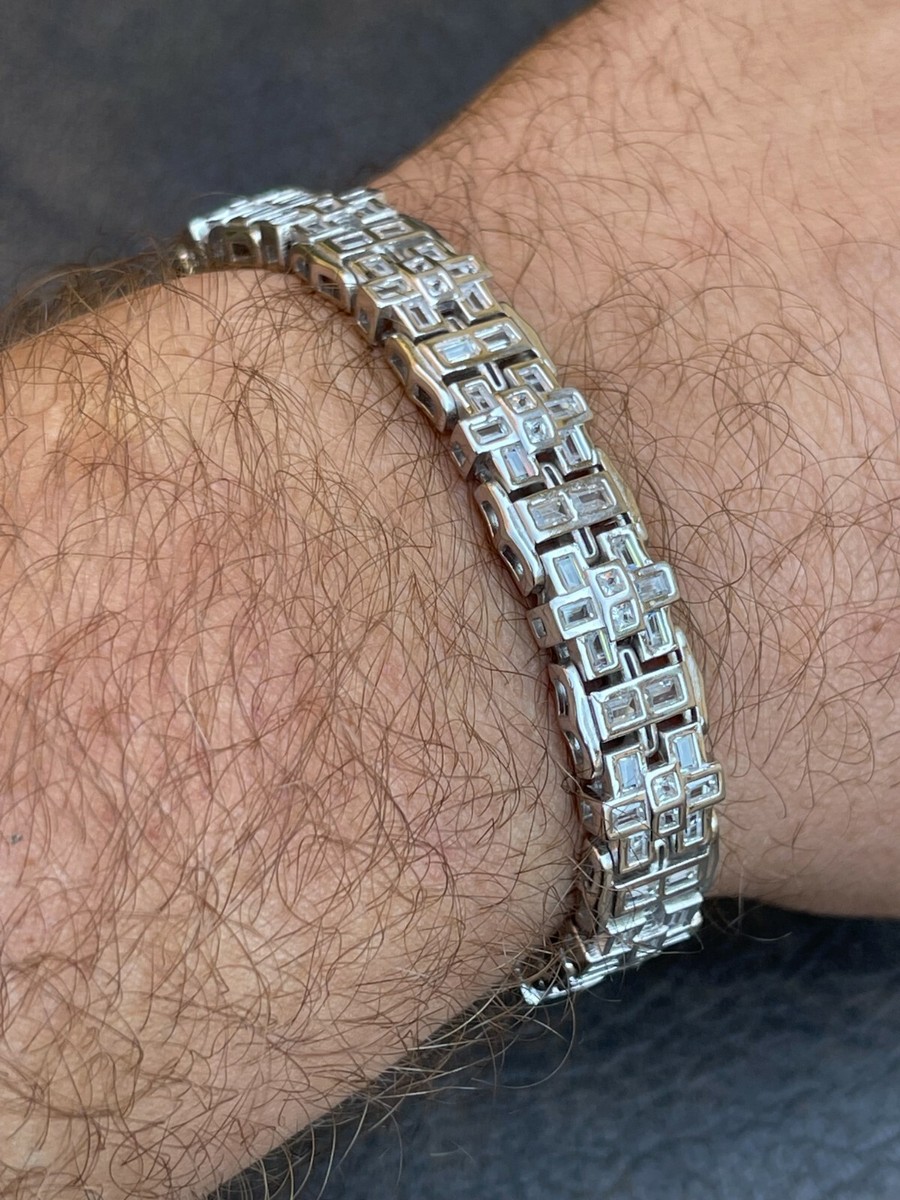 Bracciale Tennis Halo Con Moissanite Scintillante Da 6mm E 8mm, Alta Qualità, Oro Bianco, Non Sbiadisce, Argento Sterling 925, Gioielli Hip Hop Da - Foto 10