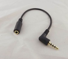 1x 3.5mm 4 Pole Stereo Male Right Angle to Female Audio Extension Cable Adapter