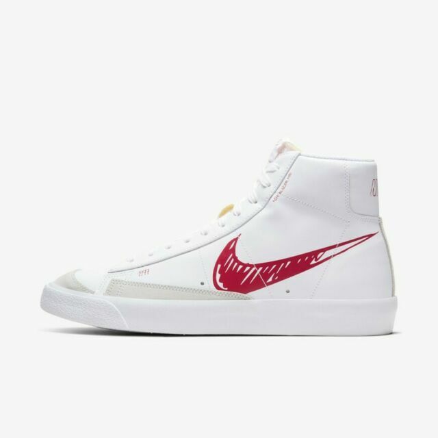 nike blazer mid red and white