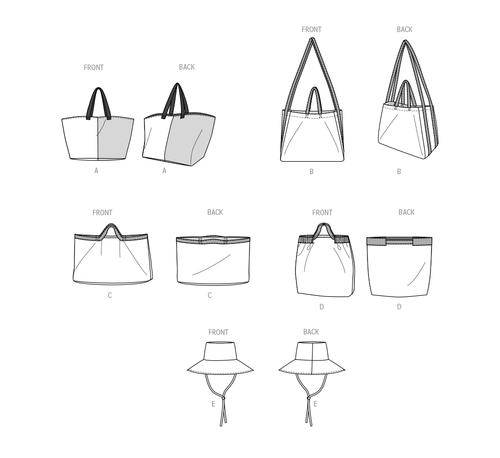 McCall’s Tote Bags And Hat Sewing Pattern M8419 - Picture 5 of 5