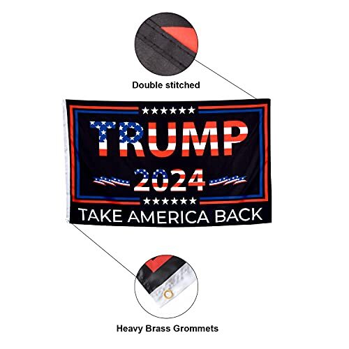 Bandera Trump 2024 de doble cara - Take America Back - 3X5 pies decoración interior exterior - Imagen 7 de 8