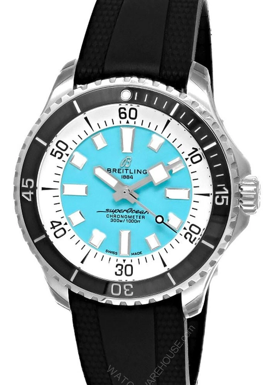 BREITLING Superocean Automatic 44MM Turquoise Dial Men's Watch A17376211L2S1