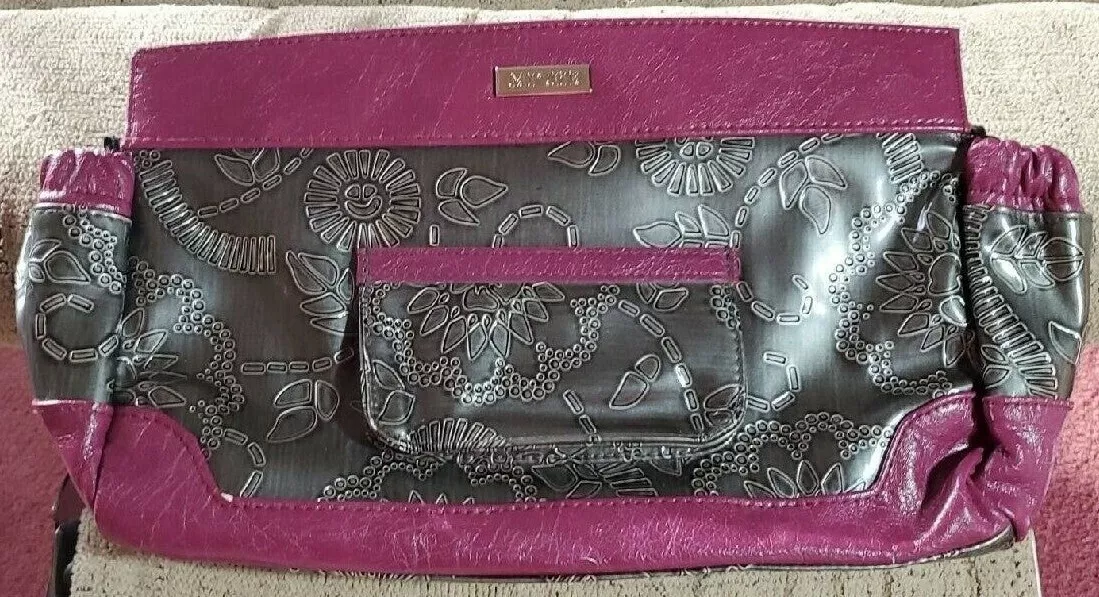 MICHE Purse Shell Mauve and Gray. Lareg clutch
