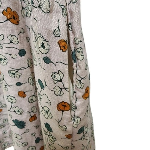 Cynthia Rowley Dress Size M 100% Linen Pink Floral Sleeveless Cottagecore - Picture 6 of 9