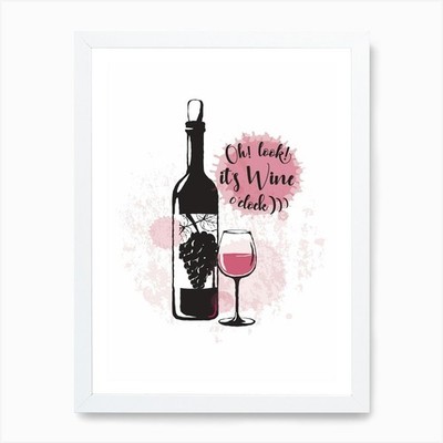 It's Wine O Clock Art Print Framed Wall Art Poster Canvas Print Picture