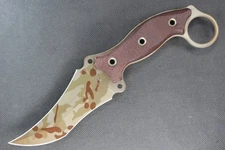 Busse Custom Triceratops Variant .215" Camo Cerakote INFI, Maroon Canvas Micarta