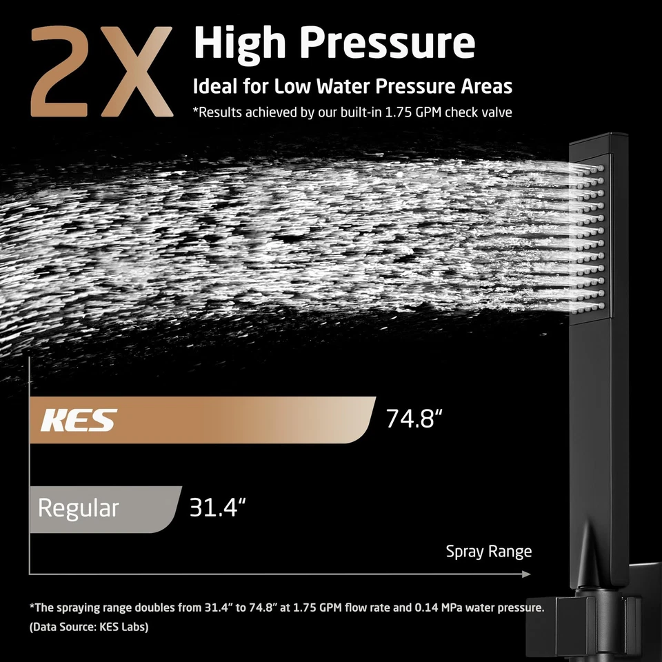 Shower System with Tub Spout, Matte Black Shower Faucet Set Complete 10 Inch ... - Image 4 of 4