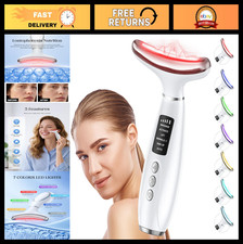 "7-Color LED Red Light Therapy Device for Face  Neck, Anti-Aging Massager Tool"