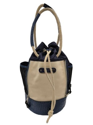 WEEKEND MAX MARA Beuteltasche Mittel Damen Tasche creme-blau-schwarz Casual-Look