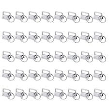 60 Pack Key Fob Hardware 1 inch Keychain for Making Key Chains Silver