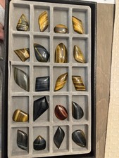 huge lot OLD STOCK 20 tiger eye yellow and blue cabachons cabs originally $475