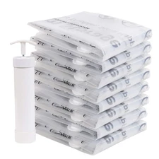 Vacuum Storage Bags Compressed Air Sitting No Pump Needed Double-Color Zip