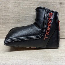 EVNROLL Putter Headcover Blade Faux Leather Embroidered Logo Black Red