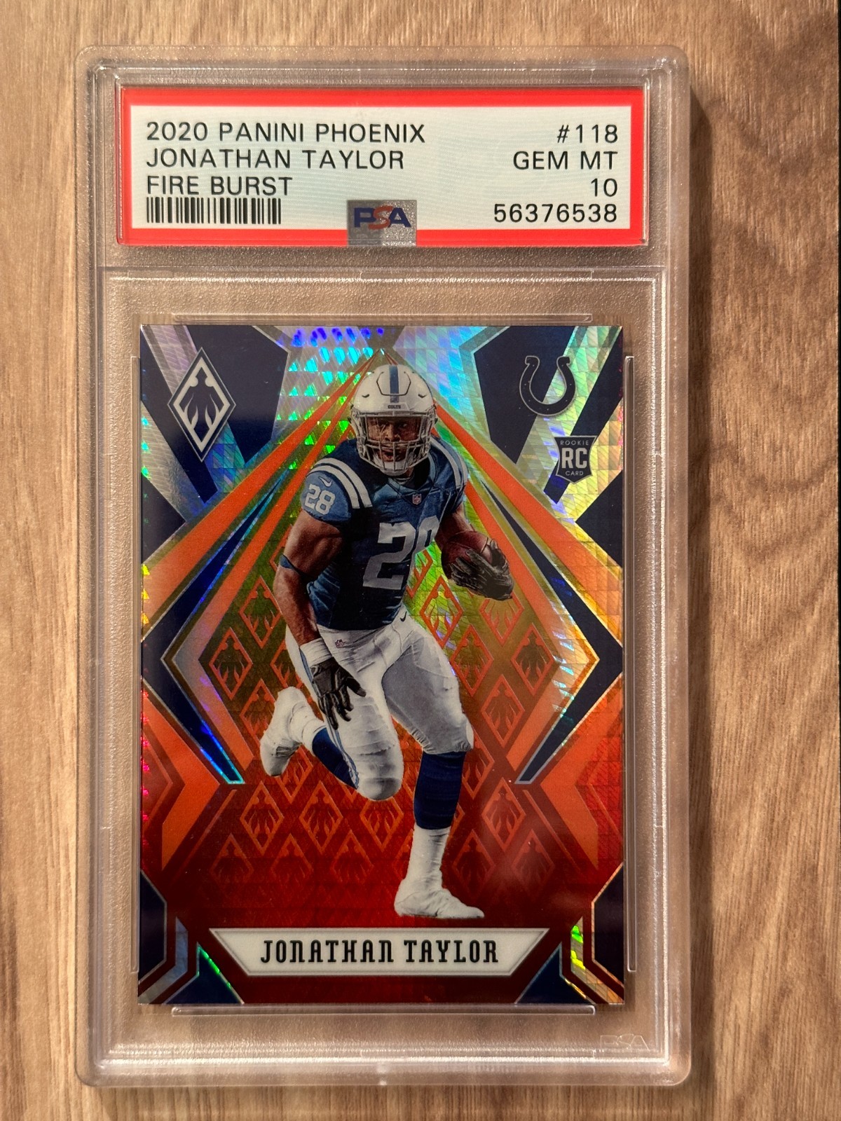 2020 Panini Phoenix Jonathan Taylor Fire Burst #118 PSA 10 GEM MINT PSA 56376538