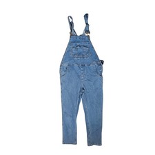 Hisea Mens Denim Overalls Medium Wash Blue Bib Dungarees Straight Leg Workwear